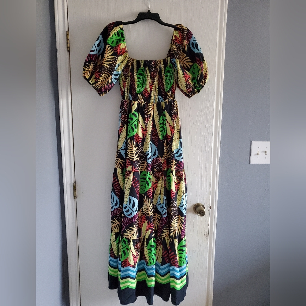 Forever 21 Colorful Leaf Print Dress
